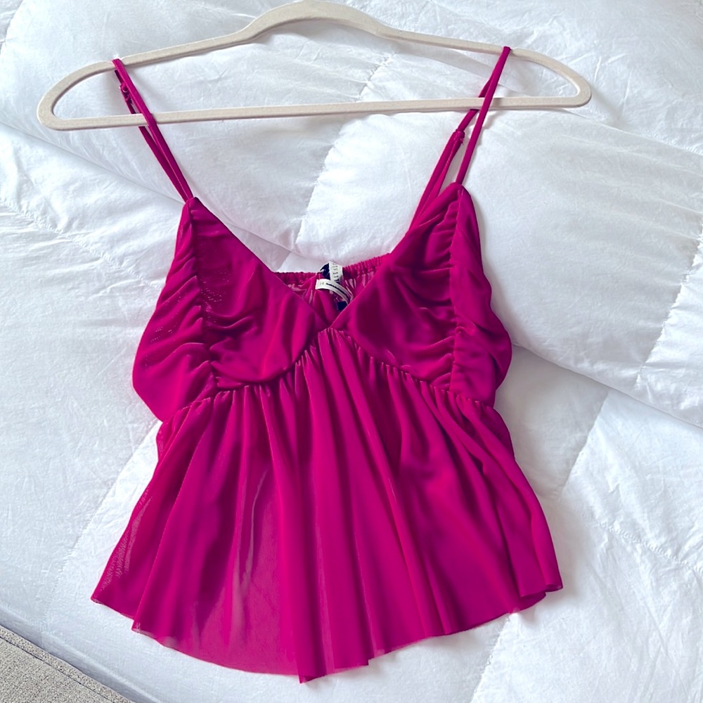 NWT UO hot pink sheer crop